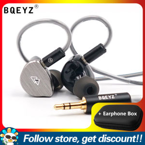 BQEYZ BQ10 Wired Earphone Add Faaeal Portable PU Square Storage Box Noise Canceling Sports Running Gaming Headsets With 2PIN Detachable Cable HiFi Bass 5-axis CNC Aluminum Alloy Faceplate Headphone 12mm Dual Cavity Dynamic Driver Monitor Earbuds