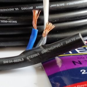 (5 Mtr) KABEL ETERNA NYYHY 2x0.75 mm (fx) 300/500 V - KABEL FLEXIBLE (SERABUT)