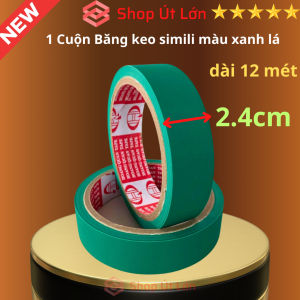 1 Cuộn băng keo simili màu xanh lá rộng 2.4cm dài 12 mét lõi giấy 3mm giá tại xưởng