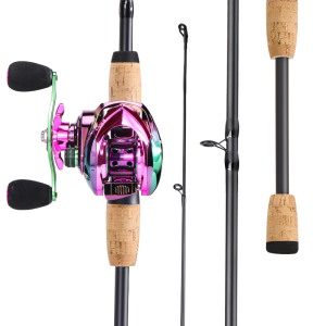 Sougayilang Joran Dan Reel 1.8 Meter 2 Bagian Casting Fishing Rod Dan 12 + 1 BB 7.2:1 Rasio Gear Rem Magnetik Baitcasting Reel Memancing Baris Lure Combo Set