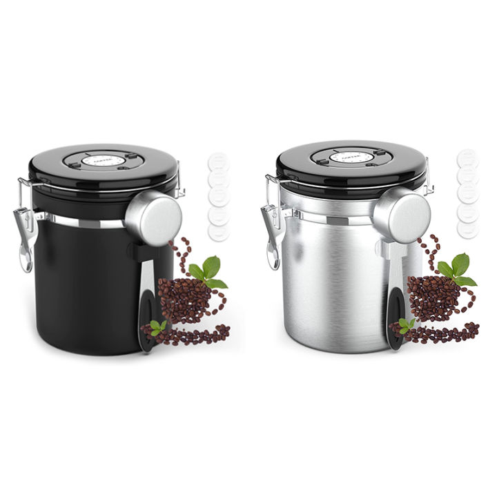 Glass Coffee Canister For Ground Coffee With One-Way CO2