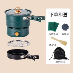 [In stock] 1.6L portable rice cooker with electric ceramic stove split multi-purpose pot foldable steamer electric hot pot electric frying pan dormitory