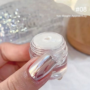 UR SUGAR Aurora Pearl White Nail Powder Moonlight Mirror Effect Metal Rubbing Dust Chrome Nail Art Glitter Manicure Decorate