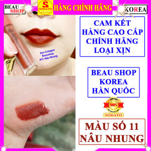Son kem siêu lì chính hãng Beau Shop collagen matte liptint son kem lì không trôi beaushop hàn quốc mịn lì đẹp nhất hiện nay ăn uống lâu trôi son nước