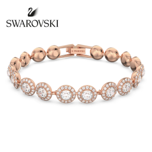 SWAROVSKI Luxury Angelic round cut rose gold pavé diamond bracelet S925 sterling silver womens fashion bracelet