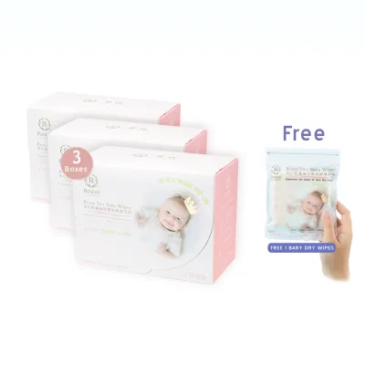 Roaze Dry Baby Wipes (Gentle)160pcs 20*20cm Medical Grade (dry & wet Use)