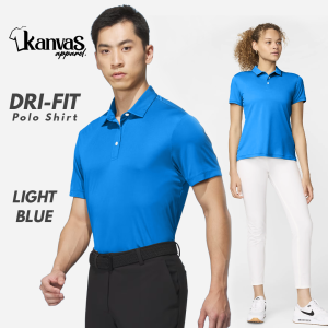 Kanvas Drifit Polo Shirts for Men & Women Quick-Dry Active Gym Sports Wear Mens T-shirts Workout Tops Plain Light Blue