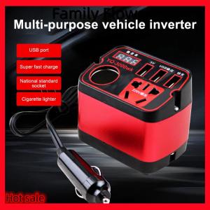 Family Flower Flash Sale Black Red DC To AC Adapter Travel Friendly Power Inverter Auto Inverter Travel Inverter Built-in Protection Features