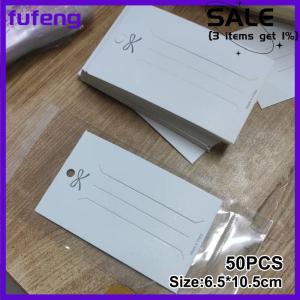 fufeng 50PCS White Hairpin Card Trinket Bow Display Cards Cardboard Packing Paper