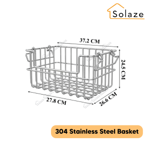 Solaze Stackable Stainless Steel Wire Basket Storage Baskets for Kitchen Cabinets Pantry Bathroom Closets