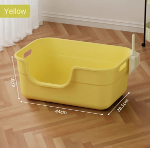 Cat Litter Box Portable Deep Loo Large Space Bedpan Open Cat Toilet Deodorization Leakage Prevention Litter
