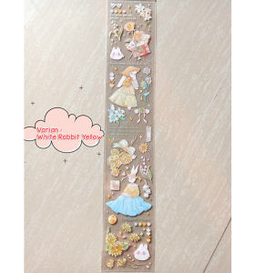 WHITE RABBIT STICKER PET STIKER FOR JOURNALING & SCRAPBOOK MOTIF KELINCI LUCU CUTE ALA DONGENG FAIRYTALE ALICE IN WONDERLAND