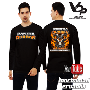 Baju Kaos Panitia Qurban Idul adha Lengan Panjang Hitam Cotton Combed 30s 1