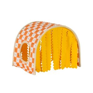 MADEWITH Breathable Guinea Pig Tunnel Summer Large Space Tassel Tunnel Durable Cozy Rabbit House Small Pet Nest