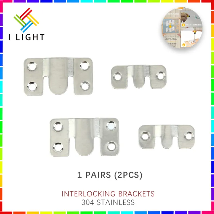 Interlocking Bar Bracket (Fast Delivery)Per Pair(2PCS) 304 Stainless Hanging Heavy Duty Display ...
