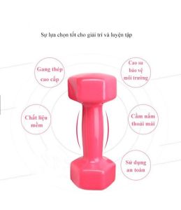 [1 KG] Tạ tay nữ 1kg lõi gang đặc bọc cao su tập gym yoga chống trơn trượt xước vỡ sàn