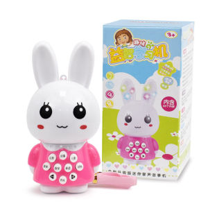 Cartoon Bunny Rabbit Mini Story Machine Kids Early Learning Education Toys Baby Story toys with music and light for 1 - 4 Year Old Kids boys girls Birthday gifts