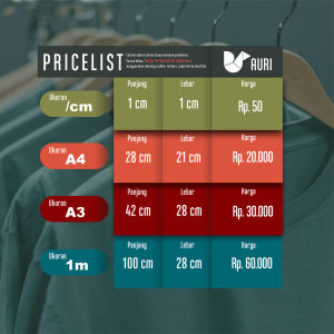 sablon custom bebas desain A4 A3 per meter bisa setrika sendiri di rumah