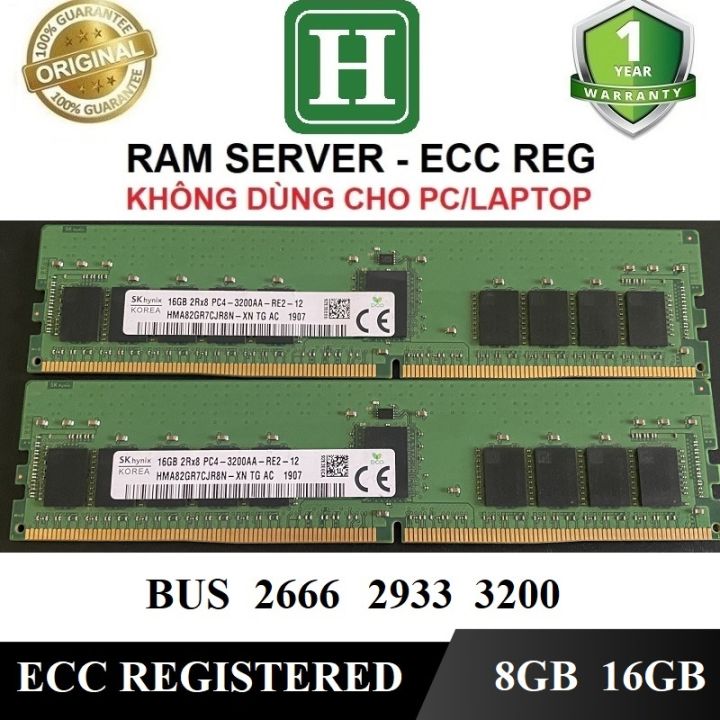 Ram server DDR4 8GB, 16GB bus 2666, 2933, 3200 ECC REGISTERED, ram zin ...