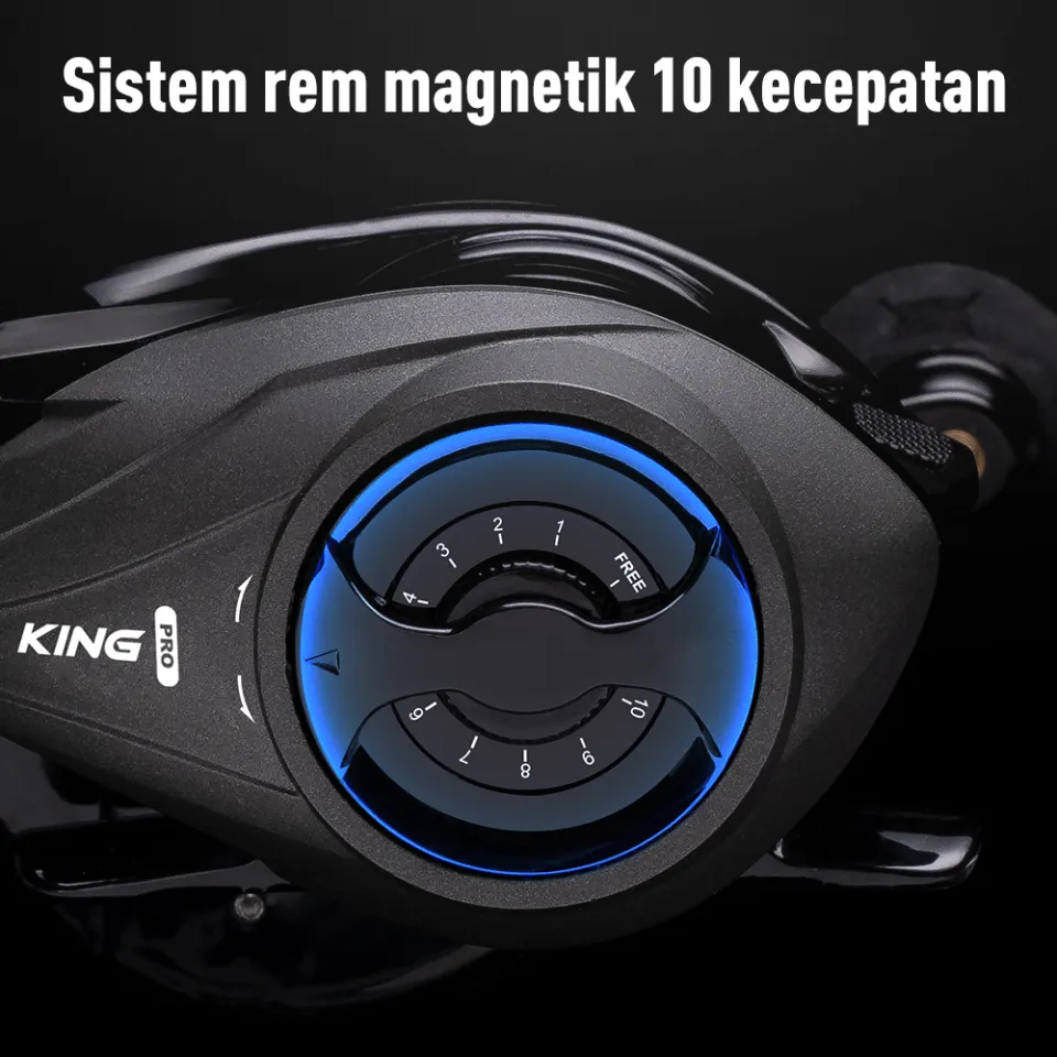 Kingdom Kingpro Reel Pancing Baitcasting Magnetik 6kg Max Drag 9 + 1BB 8.0:  1 Bahan Serat Karbon