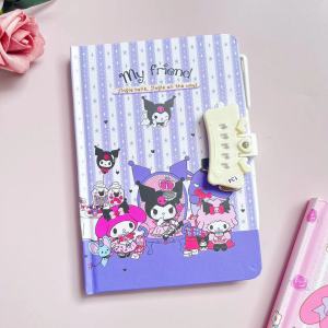 BUKU DAILY DIARY DENGAN LOCK DAN PULPEN /NOTE SANRIO SET PULPEN DENGAN PENGAMAN KODE KUNCI HADIAH ULANG TAHUN