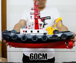 Heng Long 2.4G Remote Control Boat High-Speed RC Boat U.S Seaport Working Boat with Water Spray