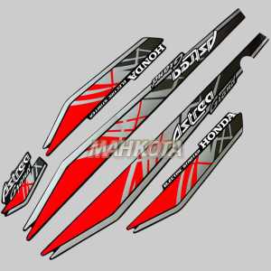 STRIPING STICKER honda astrea grand 93 1993 hitam lis merah fullset list body variasi