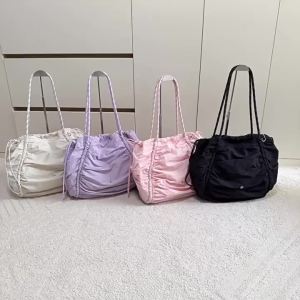Revealing style Ruched 24L Miumiu bag 2026 New large-capacity yoga sports tote bag single shoulder large bag