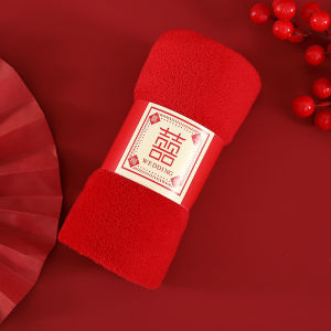 Coral Fleece Double Happiness Square Absorbent Towel Wedding Celebration Favor Gift Creative Gift