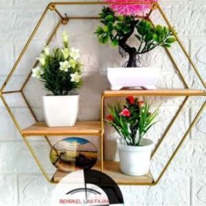 Rak dinding hexagonal hiasan ruang tamu kamar tidur dekorasi dinding rumah