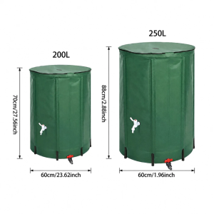 250L/200L Portable Rain Barrel Rainwater Collection Rain Foldable Water Storage Harvesting Tool for Home Garden