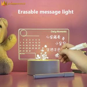 Acrylic 3D Night Light Message Writing Board Home Bedroom Table Lamp for Kids With Marker Pen
