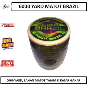 Gelasan Matot 6000 Yard Brazil Tajam Panjang Bahan Abu Layangan Main Tarik Jepret Ganjal