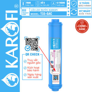 Lõi lọc nước Karofi T33 - Lõi chức năng T33 K Karofi CÓ TEM KÍCH HOẠT BẢO HÀNH CHÍNH HÃNG TRUY XUẤT NGUỒN GỐ