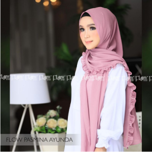 Flow ayunda Pashmina terbaru jilbab murah hijab ceruty terlaris kerudung kekinian scraft motif polos