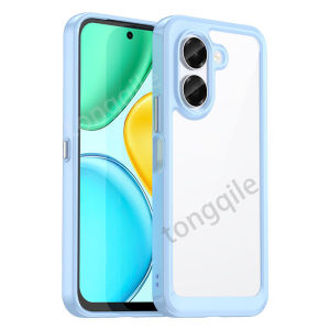 Case For Honor X7e 4G 5G 2026 Phone Casing Back Cover Clear Transparent Hard Acrylic Shockproof Bumper Colorful Soft TPU Edge Anti Drop