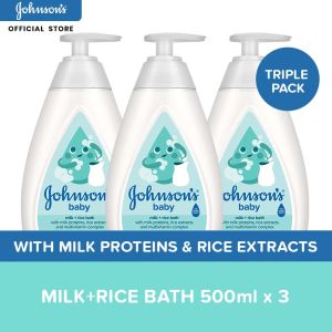 Johnsons Milk+Rice Bath 500ml x 3