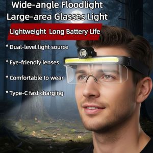 ADREE Multi Functional LED Glasses Light Full View USB Charging LED Headlamp Dual Level Light Source Riding Fishing Light Ootdoor