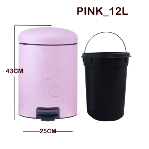 Zeekea Housekeeping Cleaning Metal Foot Pedal Type Trash Can Silent Close Lid Waste Basket Garbage Bin with Inner Bucket