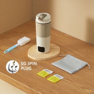 SG(Ready Stock)Portable Electric Kettle 600ml Rechargeable Heating Insulated Coffee Cup Smart Outdoor Boiling Control