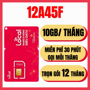 ( GIÁ RẺ ) Sim Local Mobifone 12A45F Data 10GB/Tháng Tốc Độ cao + 30P Gọi/tháng Miễn Phí Trọn Gói 12 Tháng Không Cần Nạp | FREESHIP - CHƯA KÍCH HOẠT