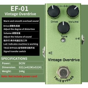 NEXTYOO Tông màu đa dạng Bàn đạp hiệu ứng guitar điện mini Máy tạo âm Bàn đạp hiệu ứng mini Chuyên nghiệp Loại đơn V Bộ xử lý hiệu ứng Hiệu ứng guitar
