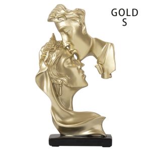 Resin Abstract Love Kiss Statue Creative Modern Character Art Sculpture Wedding Anniversary Gift