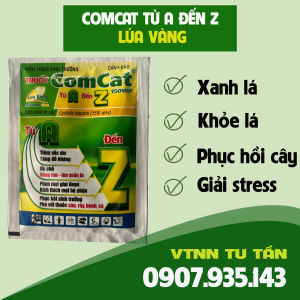 HỘP COMCAT từ A đến Z  | 10 gói (7.55g)của Lúa Vàng điều hòa sinh trưởng chống sốc giúp xanh lá khỏe và tốt cây