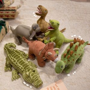 VERIDIAI Velociraptor Green Triceratops Doll Tyrannosaurus Rex PP Cotton Simulation Stuffed Doll Cute Comfortable Dinosaurs Plush Pillow Birthday Gifts