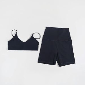 New Summer Womens 2Pcs Sleeveless Sports Set Gym Yoga High Waist Breathable Legging And Sports Bra Two-piece Female Sportswear2026