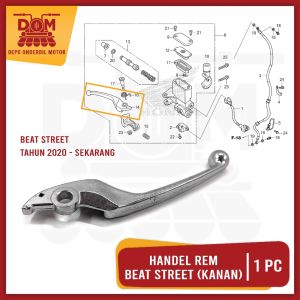 Handel Rem KANAN BEAT STREET eSP 2020 Putih (TOKAIDO) - Kode K81-N51 Handle Brake Depan Beat Street