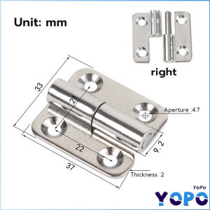 YoPo 33*37*2mm Stainless Steel Hinge Flat Folding Door Fan-shaped Hinge Removable Industrial Hinge