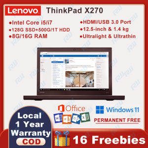 Lenovo ThinkPad X270 laptop Intel Quad/Dual-Core i7/i5 8G/16G RAM 128G SSD+500G/1T HDD Built In Camera/WEBCAM Ms office windows 11 PRO  Ultra-thin 12.5 inch Screen Online class/learning WIFI Bluetooth Business notebook computer