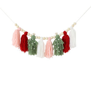 ins Christmas Fireplace Decor Boho Tassel Banner Handmade Tassel Garden , Hot Sale